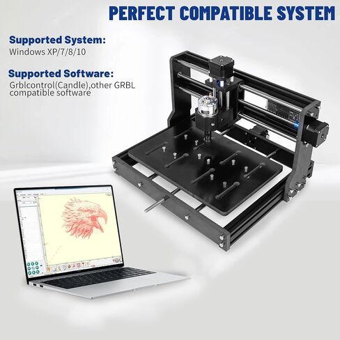 CNCTOPBAOS 3 Axis Desktop 3020 CNC Router Mini Milling Engraving Machine | GRBL Control, USB DIY Small Engraver Machine, PWM Spindle 8000 RPM For Plastic, Acrylic, PVC, PCB, Aluminum, Wood Cutting in Kuwait