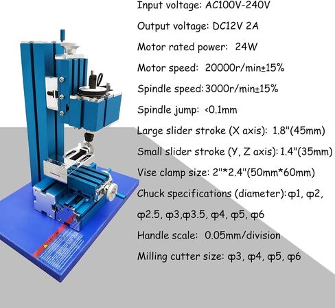 INTBUYING Mini Metal Milling Machine AC100V-240V Mini Drilling and Milling Machine DIY Tool Benchtop Wood Lathe for Educational Model Making in Kuwait
