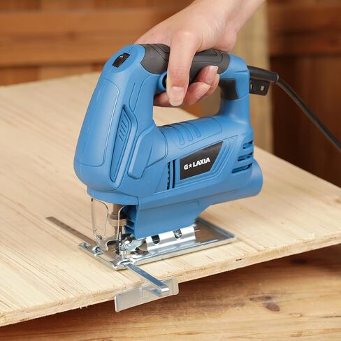 4.5 Amp Corded Jig Saw, 3000 RPM 500W Electric Jig Saw with 5 Blade, 6 Variable Speed, LED Light & Tool-less Blade Quick Release, 45° Bevel Cutting Tool for Wood, Metal, Plastic DIY Projects in Kuwait