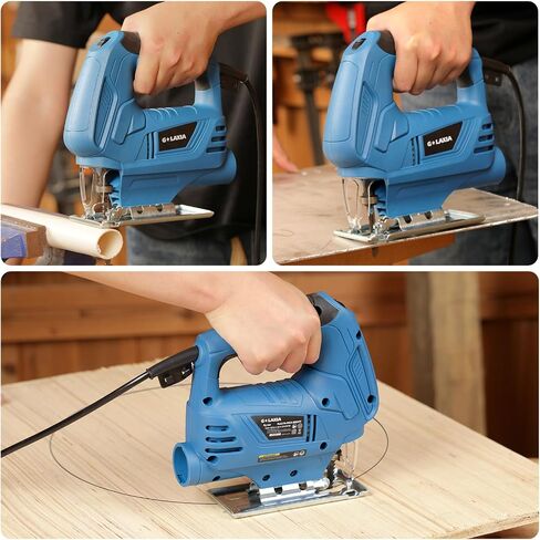 4.5 Amp Corded Jig Saw, 3000 RPM 500W Electric Jig Saw with 5 Blade, 6 Variable Speed, LED Light & Tool-less Blade Quick Release, 45° Bevel Cutting Tool for Wood, Metal, Plastic DIY Projects in Kuwait
