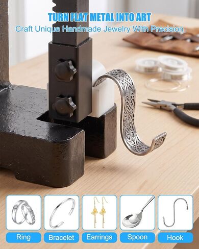3-in-1 Bending Die Set for Arbor Press, Jewelry Making Mandrel Kit for Rings Bracelets Silverware, 1″ Shank Heavy Duty Metal Forming Tool for Silversmiths & Hobbyists in Kuwait