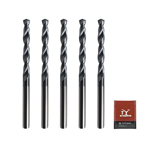 1/8 Carbide Drill Bit : Max 700 Holes for Hardened & Stainless Steel 5pcs | Hot Working Steel, Metal, TiAlSi Coating, 135° Point Angle, For CNC & drill press, in Kuwait