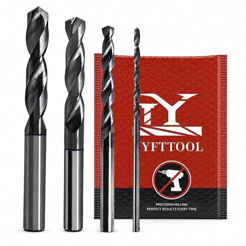 1/8 Carbide Drill Bit : Max 700 Holes for Hardened & Stainless Steel 5pcs | Hot Working Steel, Metal, TiAlSi Coating, 135° Point Angle, For CNC & drill press, in Kuwait