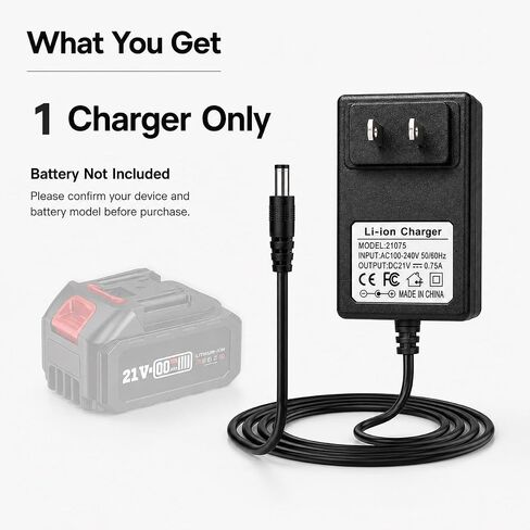 21V Chainsaw Charger Compatible with SEESII Mini Chainsaw/Impact Wrench/Pole Saw, Black Lithium Battery Power Adapter Replacement in Kuwait