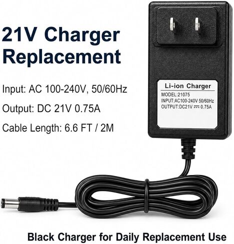 21V Chainsaw Charger Compatible with SEESII Mini Chainsaw/Impact Wrench/Pole Saw, Black Lithium Battery Power Adapter Replacement in Kuwait