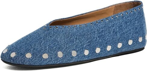 Ganni Women's Jenny Ballerina Denim Flats in Kuwait