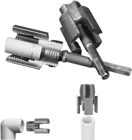 Upgraded Electric Drill Compatible PVC Pipe Threader Kit Rethreading Tools,1/2'' and 3/4'' Integrated Internal & External Pipe Thread Cutting Tools(1/2'' & 3/4'') (MIX) in Kuwait