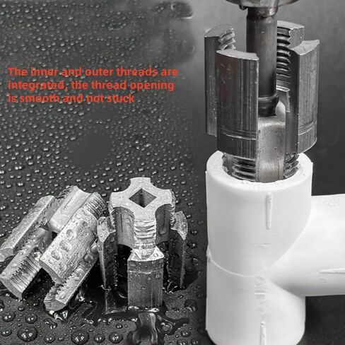Upgraded Electric Drill Compatible PVC Pipe Threader Kit Rethreading Tools,1/2'' and 3/4'' Integrated Internal & External Pipe Thread Cutting Tools(1/2'' & 3/4'') (MIX) in Kuwait