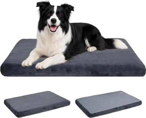 EMPSIGN Dog Bed Mat Crate Pad Mattress, Ultra Soft Pet Kennel, Grey, Small in Kuwait