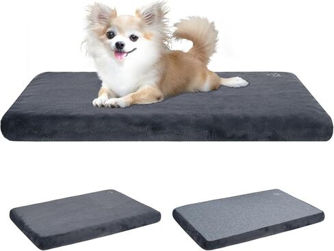 EMPSIGN Stylish Dog Bed Mat Dog Crate Pad Mattress Reversible (Cool & Warm), Water Proof Linings, Removable Machine Washable Cover, Firm Support Pet Crate Bed for Small to XX-Large Dogs, Grey in Saudi Arabia