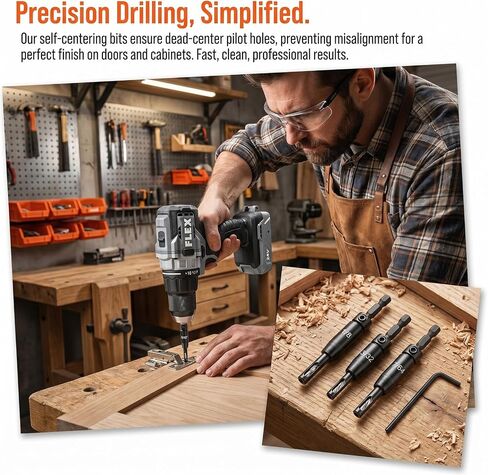 Cabinet Installation Tool Kit – Self Centering Drill Bit Set and Cabinet Clamps, Woodworking Hinge Drill Guide for Doors, Drawers & Hardware Alignment in Kuwait