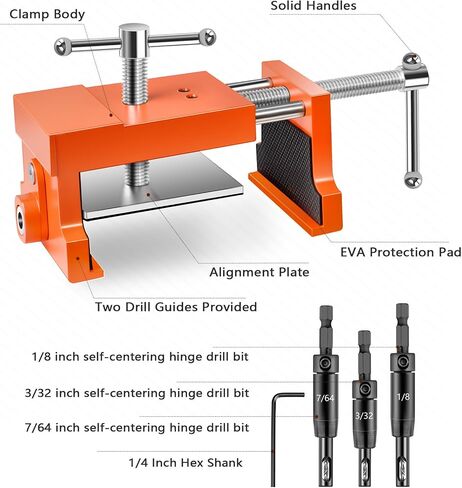 Cabinet Installation Tool Kit – Self Centering Drill Bit Set and Cabinet Clamps, Woodworking Hinge Drill Guide for Doors, Drawers & Hardware Alignment in Kuwait