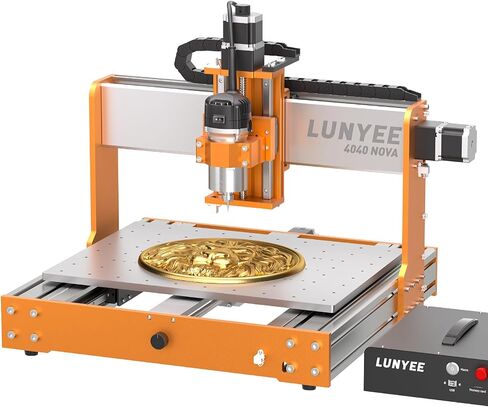 LUNYEE 4040 Nova CNC Router Machine, 800W Router with ER11 Collet, HG15 Linear Rails & Ball Screws on XYZ Axis, 400 x 400mm Work Area, NEMA 23 Motors, Desktop CNC for Aluminum, Wood, Acrylic, PCB in Kuwait