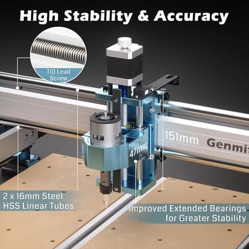 Genmitsu CNC Router Machine 4040-PRO + CFL10-40 10000mW Laser Module, for Metal Acrylic Cutting Milling, GRBL Control, Lead Screw Driven, 3 Axis Engraving, Working Area 15.7" x 15.7" x 3.1" in Kuwait