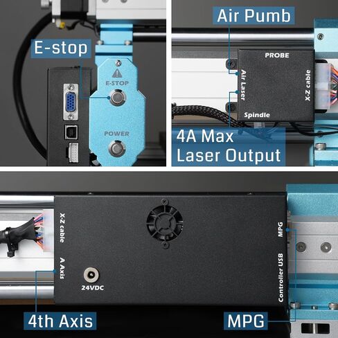 Genmitsu CNC Router Machine 4040-PRO + CFL10-40 10000mW Laser Module, for Metal Acrylic Cutting Milling, GRBL Control, Lead Screw Driven, 3 Axis Engraving, Working Area 15.7" x 15.7" x 3.1" in Kuwait