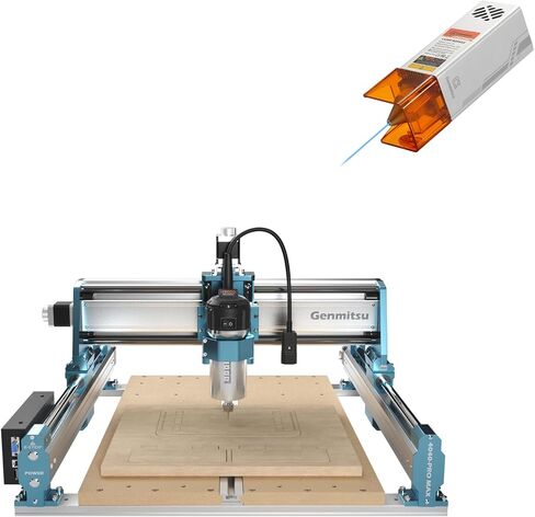 Genmitsu 4040-PRO MAX CNC Router + CFL10-40 10000mW Laser Module, 710W Trimmer & Linear Rail Driven, Work Area 410 x 405 x 77mm, for Wood Metal Acrylic Cutting Milling, GRBL Control in Kuwait
