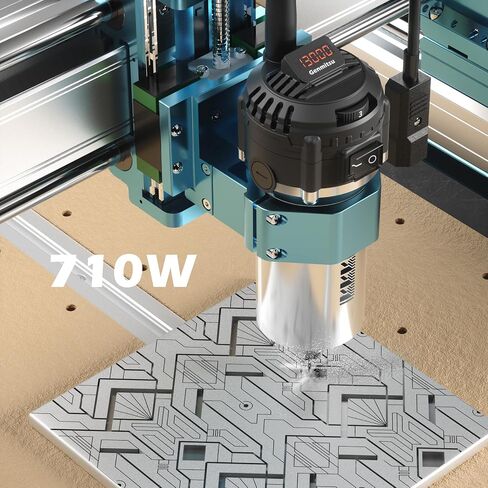 Genmitsu 4040-PRO MAX CNC Router + CFL10-40 10000mW Laser Module, 710W Trimmer & Linear Rail Driven, Work Area 410 x 405 x 77mm, for Wood Metal Acrylic Cutting Milling, GRBL Control in Kuwait