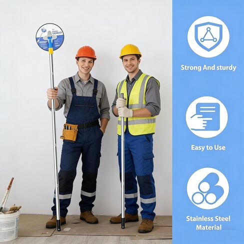 Drywall Pole Sander, 9 Inch Radial Sander with Adjustable Extension Pole, 360°Rotatable Round Circular Hand Sanding Head for Ceilings & Walls with 5pcs Sanding Sheets (100, 120, 180, 240, 320 Grit) in Kuwait