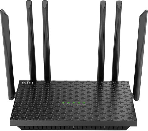 WiFi Router, 6-Antenna High-Gain Router, 802.11 b/g/n Internet Router, Supports Router, Bridge, Repeater and AP Modes for Home Office in Kuwait