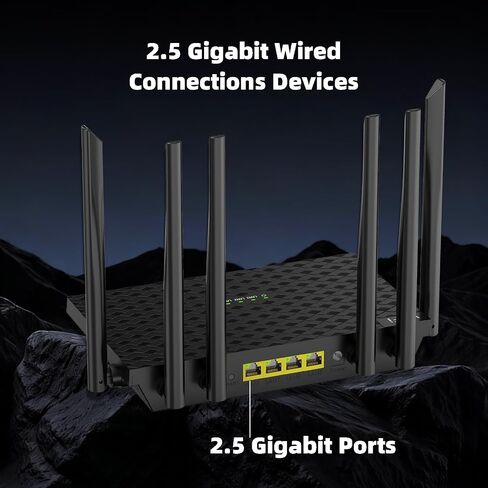 WiFi Router, 6-Antenna High-Gain Router, 802.11 b/g/n Internet Router, Supports Router, Bridge, Repeater and AP Modes for Home Office in Kuwait