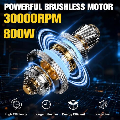 Cordless Router Tool Compatible with DeWalt 20V Battery(Battery Not Included), 800W Brushless Motor 30,000RPM 6-Speed, Depth Adjustment, Edge Guide for Woodworking, Edge Trimming, Grooving in Kuwait