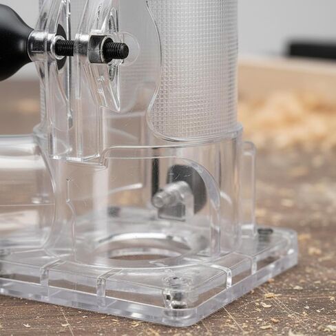 Generic Aluminum Router Cover Trimmer Dust Base Impact Resistant Clear PC Construction Depth Adjustment Suitable for Carpentry DIY Projects, Aluminum Alloy SET in Kuwait