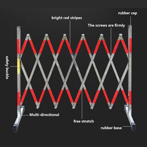 Expandable Retractable Outdoor Fence - Portable Traffic Barrier with Wheels for Construction & Maintenance - Durable Industrial Safety Solution - Easy Setup in Saudi Arabia