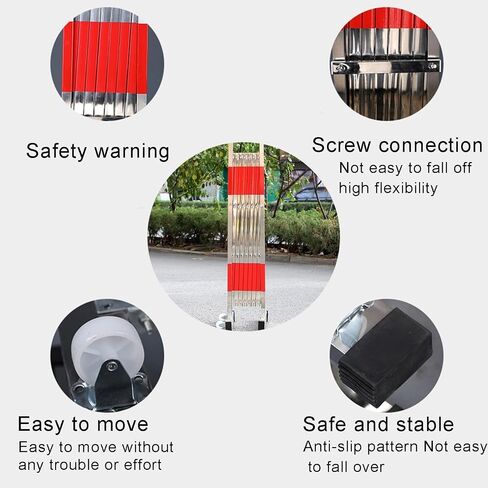 Expandable Retractable Outdoor Fence - Portable Traffic Barrier with Wheels for Construction & Maintenance - Durable Industrial Safety Solution - Easy Setup in Saudi Arabia