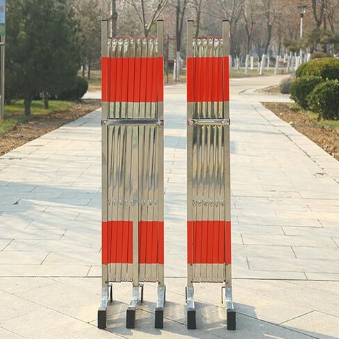 Expandable Retractable Outdoor Fence - Portable Traffic Barrier with Wheels for Construction & Maintenance - Durable Industrial Safety Solution - Easy Setup in Saudi Arabia