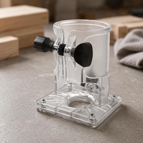 Baoblaze Cover Transparent Router Stable PP Attachment Square Base Protector Clear Cylinder Suitable for Crafting Workbench Workshop, Transparent Extra Thick Quick-install Trimming Machine Cover in Kuwait