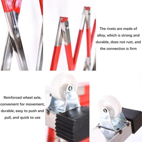 Portable Expandable Retractable Fence - Mobile Traffic Control Barrier with Wheels for Construction, Maintenance & Industrial Safety - Outdoor Use, Easy Setup & Durable in Kuwait