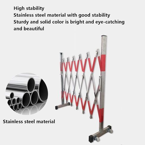 Portable Expandable Retractable Fence - Mobile Traffic Control Barrier with Wheels for Construction, Maintenance & Industrial Safety - Outdoor Use, Easy Setup & Durable in Kuwait