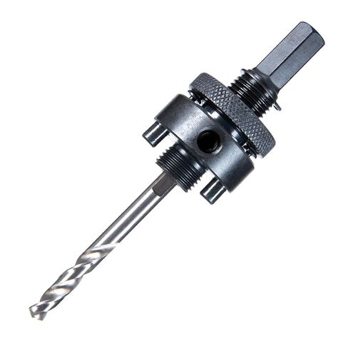 Hole Saw Arbor with Pilot Bit - 1/4" Hex Shank, Fits 9/16"-1-1/8" Hole Saws, Hardened Carbon Steel for Wood, Metal & Stainless Steel Drilling in Kuwait