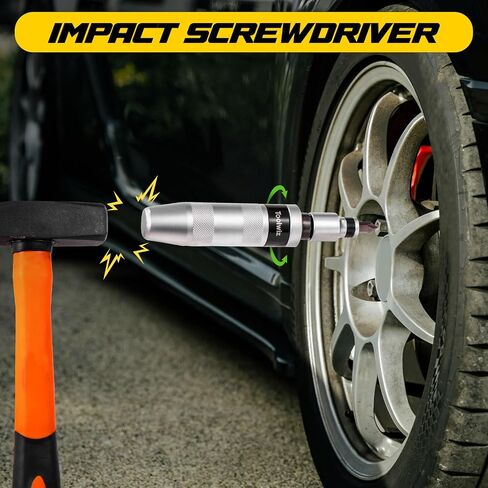 Toolwiz 1/2" Hand Impact Screwdriver Set - 14 Pcs | Reversible Manual Impact Driver with S2 Steel Screwdriver Bits for Disengage Rusted Fasteners or Frozen Bolts in Kuwait