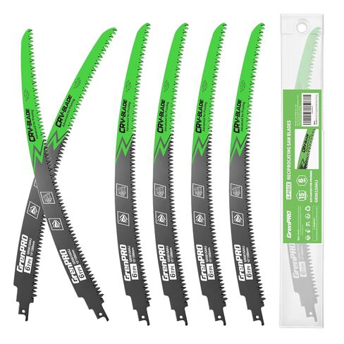 GRENPRO 6 Pack 15Inch Reciprocating Saw Blades, 6TPI Arc Edge for Pruning | Japanese Teeth CR-V Steel Triple-Ground Teeth, Pruning Saw Blades for Tree Trimming Wood Cutting, with Storage Case in Kuwait