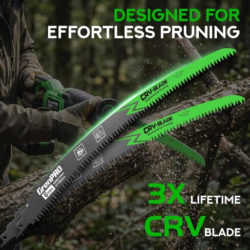 GRENPRO 6 Pack 15Inch Reciprocating Saw Blades, 6TPI Arc Edge for Pruning | Japanese Teeth CR-V Steel Triple-Ground Teeth, Pruning Saw Blades for Tree Trimming Wood Cutting, with Storage Case in Kuwait