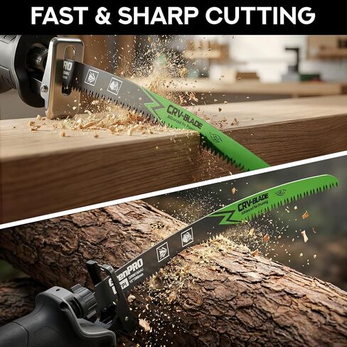 GRENPRO 6 Pack 15Inch Reciprocating Saw Blades, 6TPI Arc Edge for Pruning | Japanese Teeth CR-V Steel Triple-Ground Teeth, Pruning Saw Blades for Tree Trimming Wood Cutting, with Storage Case in Kuwait