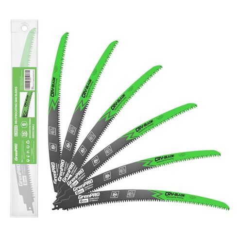 GRENPRO 6 Pack 15Inch Reciprocating Saw Blades, 6TPI Arc Edge for Pruning | Japanese Teeth CR-V Steel Triple-Ground Teeth, Pruning Saw Blades for Tree Trimming Wood Cutting, with Storage Case in Kuwait