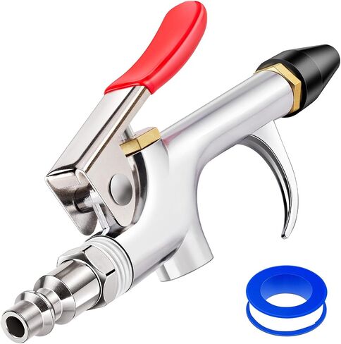 JASTIND Air Blow Gun Kit, 2-Way Connection Air Nozzle Blow Gun with 1/4 IN NPT Standard Quick Plug & Rubber Tip, Air Compressor Accessories Blower Gun for Dust Cleaning in Kuwait