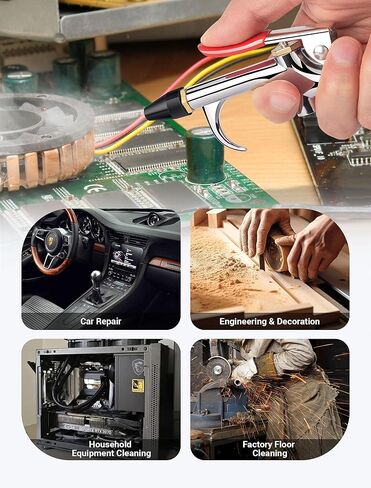 JASTIND Air Blow Gun Kit, 2-Way Connection Air Nozzle Blow Gun with 1/4 IN NPT Standard Quick Plug & Rubber Tip, Air Compressor Accessories Blower Gun for Dust Cleaning in Kuwait