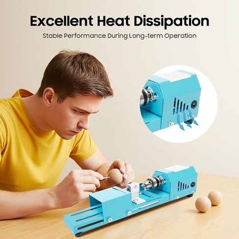 4000-9000rpm Mini Lathe Machine, 7-Speed Pure Copper Motor Desktop Lathe with Tool Kit, Clamping Range: 0.6–6 Mm, Silent Flexible Shaft for Wood Metal Cutting Grinding Polishing DIY in Kuwait