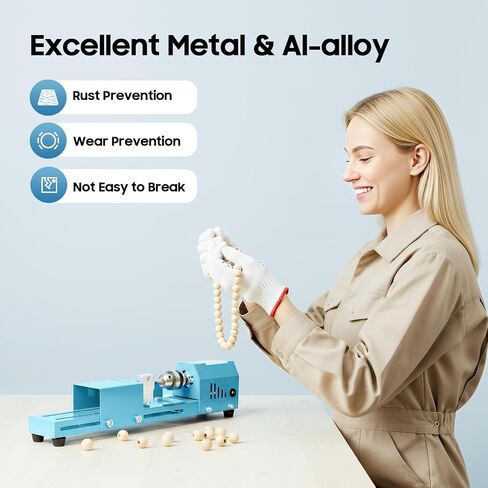 4000-9000rpm Mini Lathe Machine, 7-Speed Pure Copper Motor Desktop Lathe with Tool Kit, Clamping Range: 0.6–6 Mm, Silent Flexible Shaft for Wood Metal Cutting Grinding Polishing DIY in Kuwait