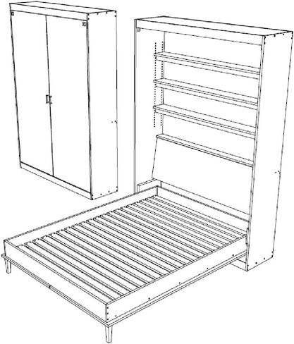 Queen Size Deluxe Murphy Bed Plans DIY Vertical Wall Bed Build Your own in Saudi Arabia