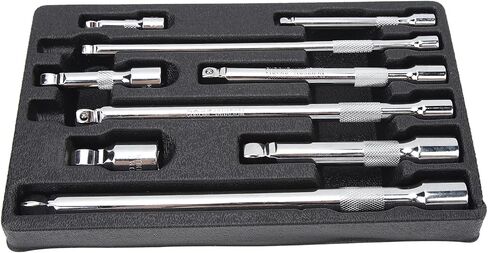 9 Piece Wobble Extension Bar Set 1/4in 3/8in 1/2in Drives Extension Bar Set with Storage Tray in Saudi Arabia