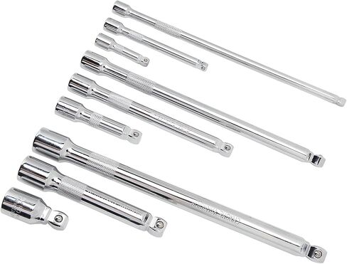 9 Piece Wobble Extension Bar Set 1/4in 3/8in 1/2in Drives Extension Bar Set with Storage Tray in Saudi Arabia