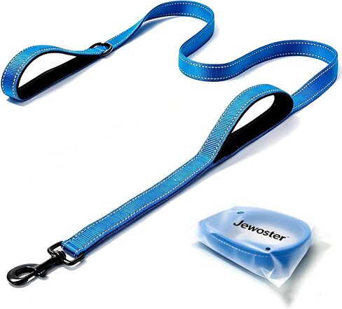 Heavy Duty Dog Leash - 2 Handles by Padded Traffic Handle for Extra Control, 6foot Long - Perfect for Medium to Large Dogs (6 ft, Black) in Saudi Arabia