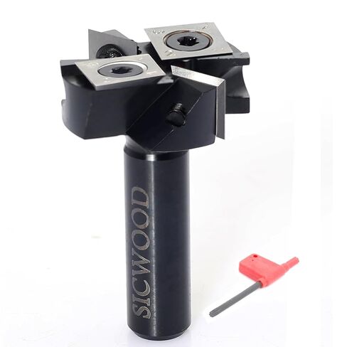 Slab Flattening Router Bit 1/2 Shank, 6-Wing, 2" Cutting Dia, Insert Carbide CNC Spoilboard Surfacing Router Bit, Wood Planer Planing Bit for Flycutter/ Slab Leveler/ Rabbeting by SICWOOD in Kuwait