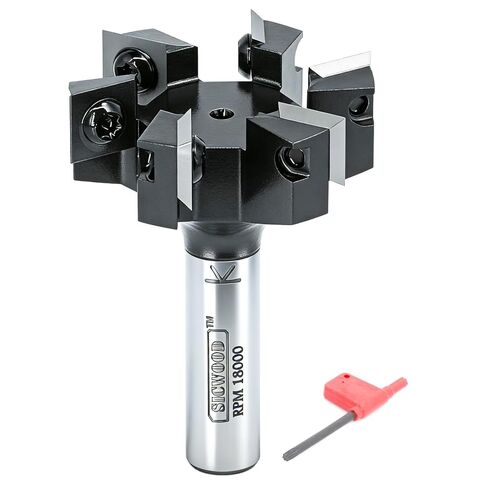 Slab Flattening Router Bit 1/2 Shank, 6-Wing, 2" Cutting Dia, Insert Carbide CNC Spoilboard Surfacing Router Bit, Wood Planer Planing Bit for Flycutter/ Slab Leveler/ Rabbeting by SICWOOD in Saudi Arabia