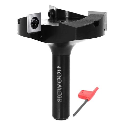 Slab Flattening Router Bit 1/2 Shank, 6-Wing, 2" Cutting Dia, Insert Carbide CNC Spoilboard Surfacing Router Bit, Wood Planer Planing Bit for Flycutter/ Slab Leveler/ Rabbeting by SICWOOD in Saudi Arabia