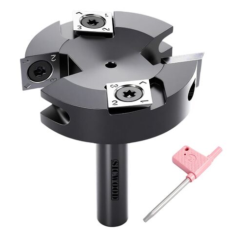 Slab Flattening Router Bit 1/2 Shank, 6-Wing, 2" Cutting Dia, Insert Carbide CNC Spoilboard Surfacing Router Bit, Wood Planer Planing Bit for Flycutter/ Slab Leveler/ Rabbeting by SICWOOD in Saudi Arabia
